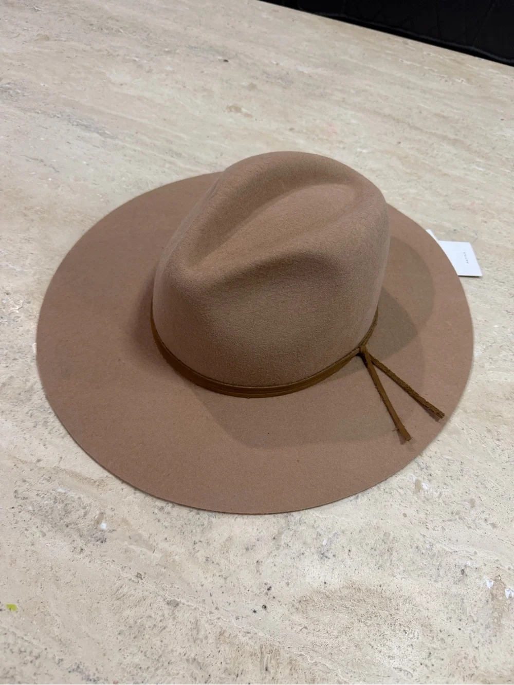 Patina The Aria Tan Wool Fedora Western‎ Hat Handcrafted Wide Brim S